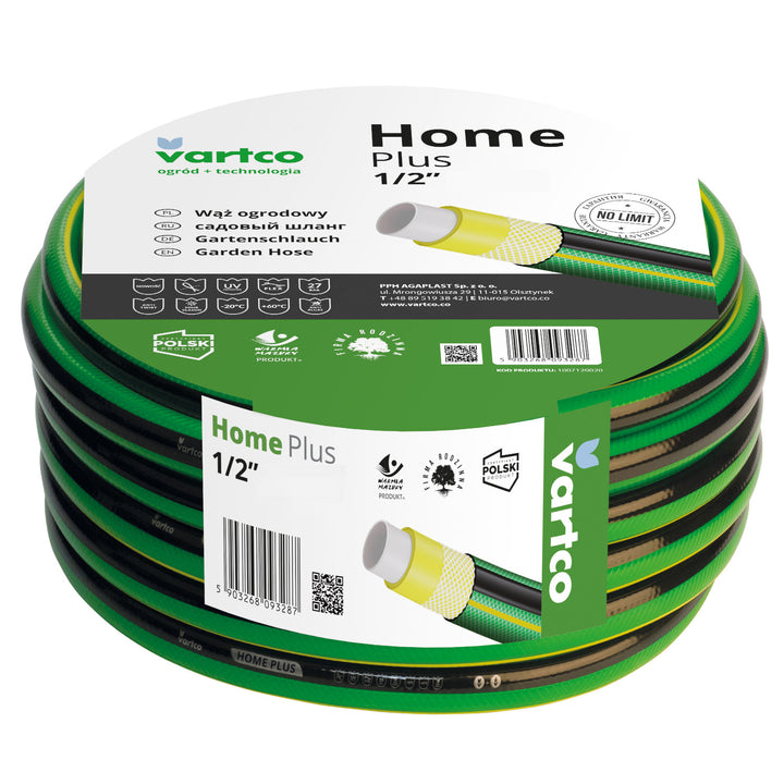 Mangueira de água anti-torção de 4 camadas para irrigação de jardim Mangueira de poliéster trançada cruzada flexível resistente a UV 27 Bar 1/2" 30m