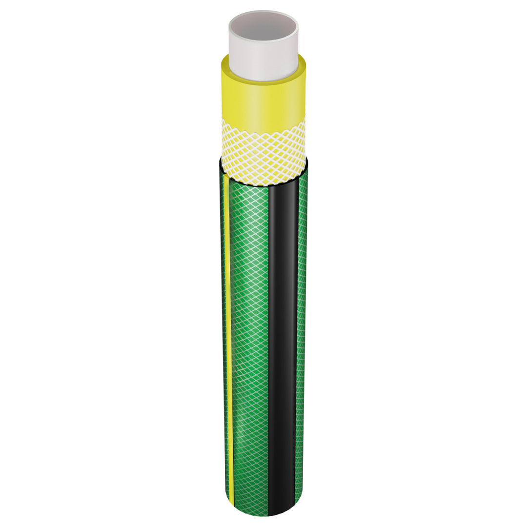Manguera de agua de 4 capas antitorsión para riego de jardín Manguera flexible de poliéster trenzada en cruz resistente a los rayos UV 27 Bar 3/4" 50m
