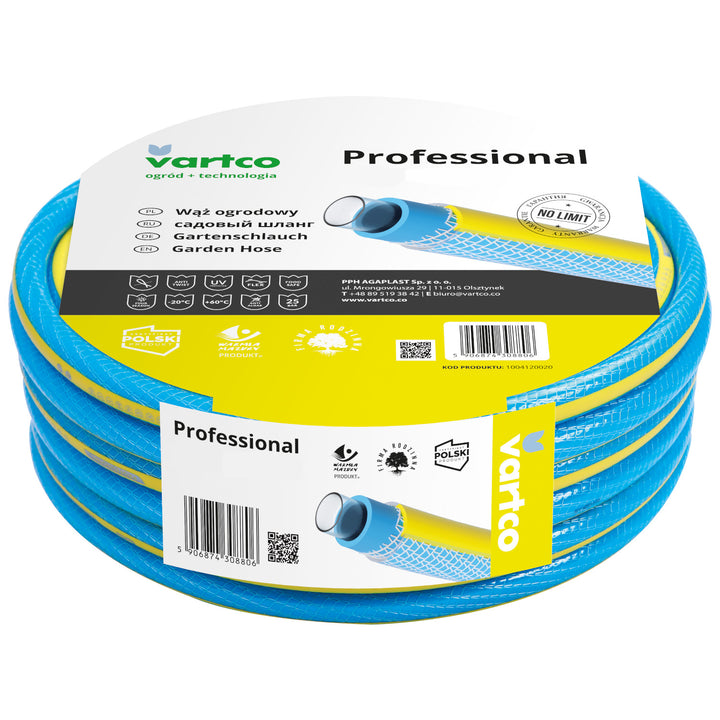 Mangueira de água de 4 camadas, mangueira de jardim antitorção, flexível, resistente aos raios UV, trançada de tricô antitorção, 25 barras, 3/4" e 30 m