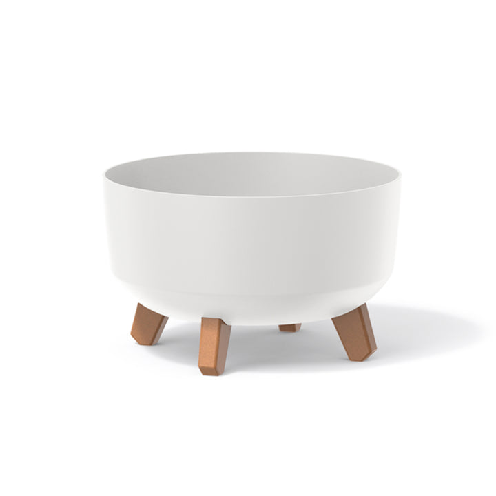 Prosperplast Gracia Vaso baixo com pernas removíveis incl. inserto para uso interno e externo Plantador redondo de plástico resistente a UV (285mm, Branco) ...