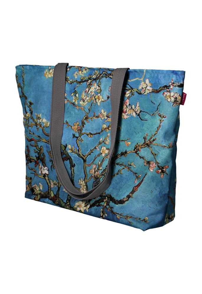 Bolsa de ombro Holi com zíper para mulheres, adequada para bolsa de transporte A4 com motivo de amêndoa