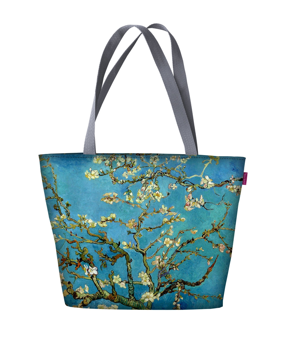Bolsa de ombro Holi com zíper para mulheres, adequada para bolsa de transporte A4 com motivo de amêndoa