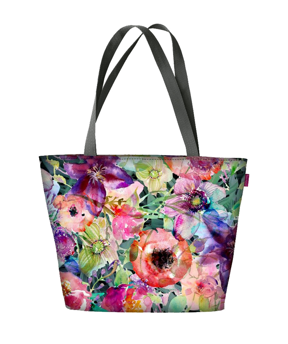 Bolsa de ombro Holi com zíper para mulheres, adequada para bolsa de transporte A4 com motivo de flora