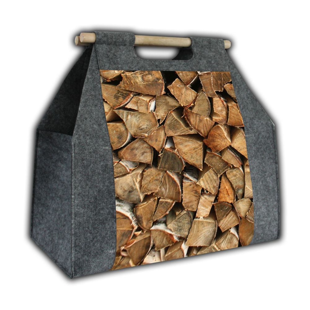 Bolsa para leña Bolsa rectangular para leña con asa de transporte Glade