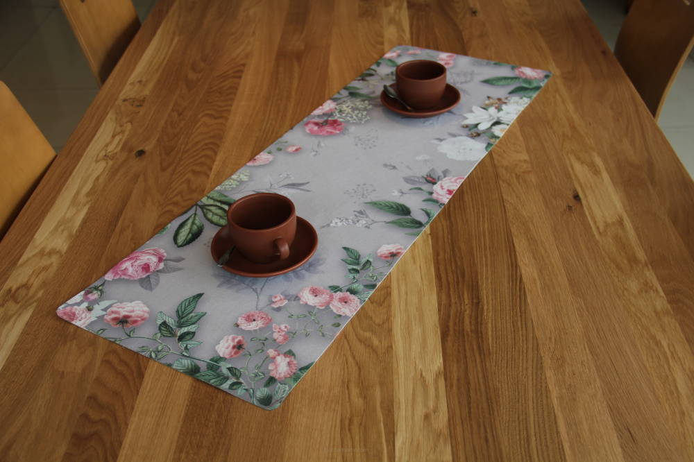 Fita de feltro para corredor de mesa com decoração de mesa de desenho fácil de cuidar para 95 x 33 cm Melanie Cinza