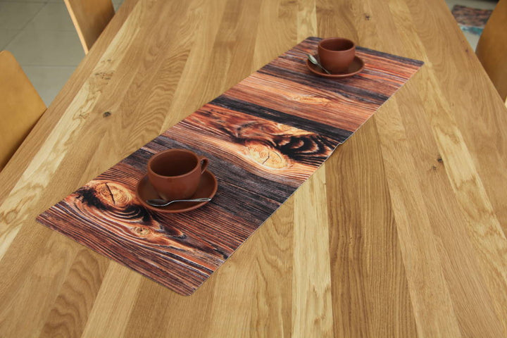 Corredor de mesa fita de feltro com padrão decoração de mesa fácil cuidado 95 x 33 cm madeira