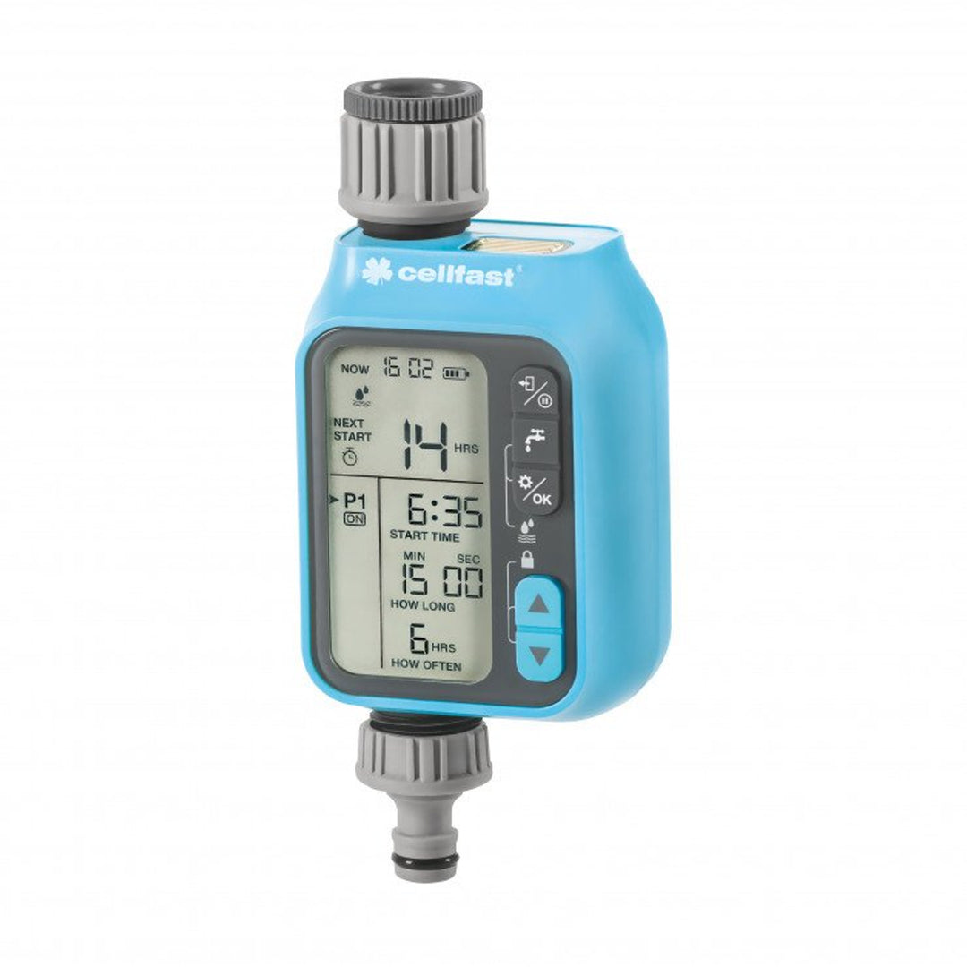 Controlador de irrigação eletrônico Chronos IDEAL, Cellfast, 3 programas de irrigação individuais