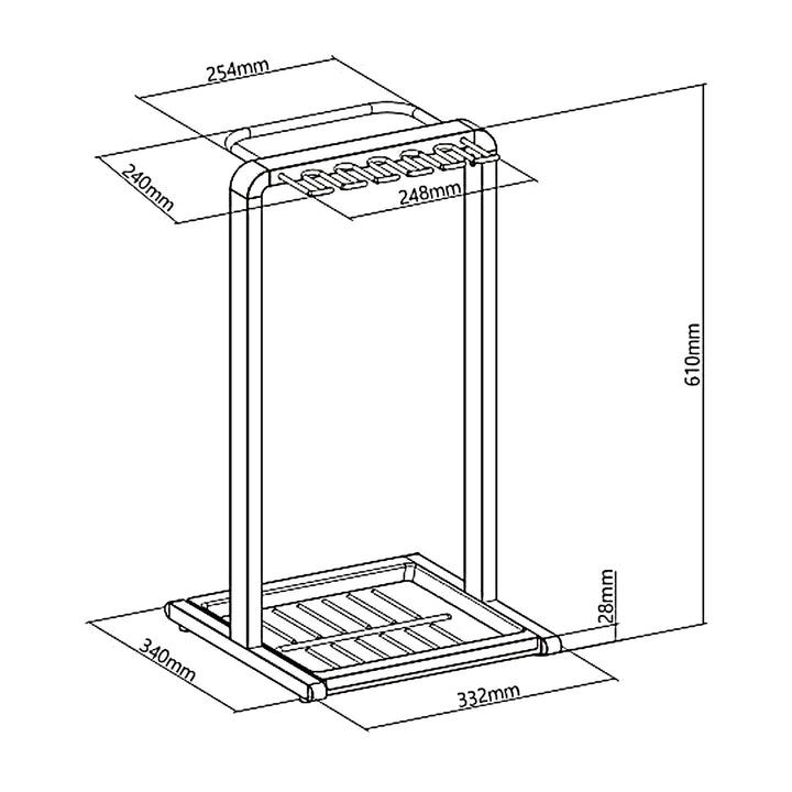 Suporte compacto para guarda-chuva Maclean MC-472, 332 x 340 x 610 mm