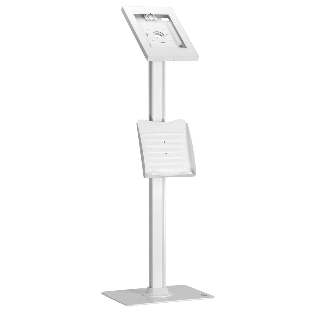 Maclean MC-476 - Suporte de chão para tablet com proteção antirroubo e suporte para folhetos compatível com iPad/iPad Air/iPad Pro de 9,7" a 11", Samsung Galaxy Tab A/Tab A7/Tab S6 Lite