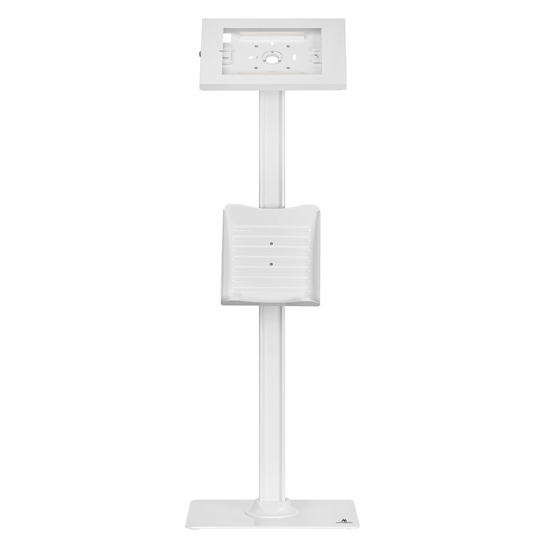 Maclean MC-476 - Suporte de chão para tablet com proteção antirroubo e suporte para folhetos compatível com iPad/iPad Air/iPad Pro de 9,7" a 11", Samsung Galaxy Tab A/Tab A7/Tab S6 Lite