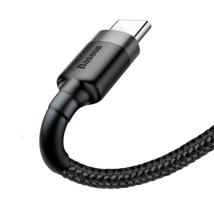 Conector Baseus Quick Charge USB A - Conector USB-C 1m CATKLF-BG1 Cabo Preto