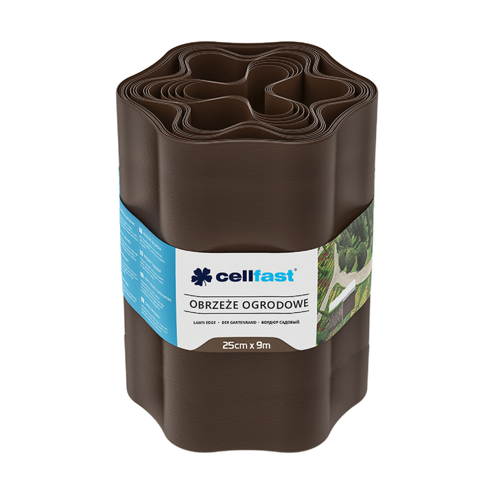 Barra de borda de jardim 25cm x 9m Cellfast - cor marrom