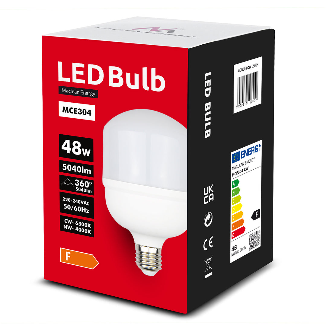 Lâmpada LED Maclean, E27, 48W, 220-240V AC, Branco Neutro, 4000K, 5040lm, MCE304 NW