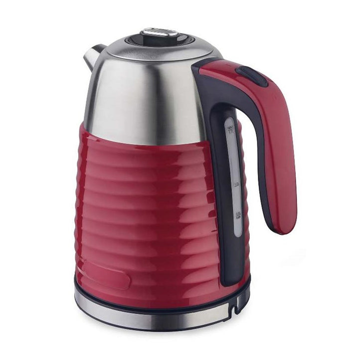 Chaleira elétrica sem fio Maestro MR-051 1.7L - Proteção contra superaquecimento em aço inoxidável vermelho Proteção elegante contra superaquecimento em aço inoxidável