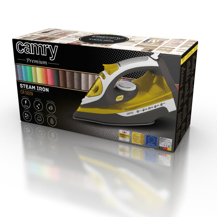 Ferro Camry CR 5029 3000W - sola de cerâmica, função de limpeza automática