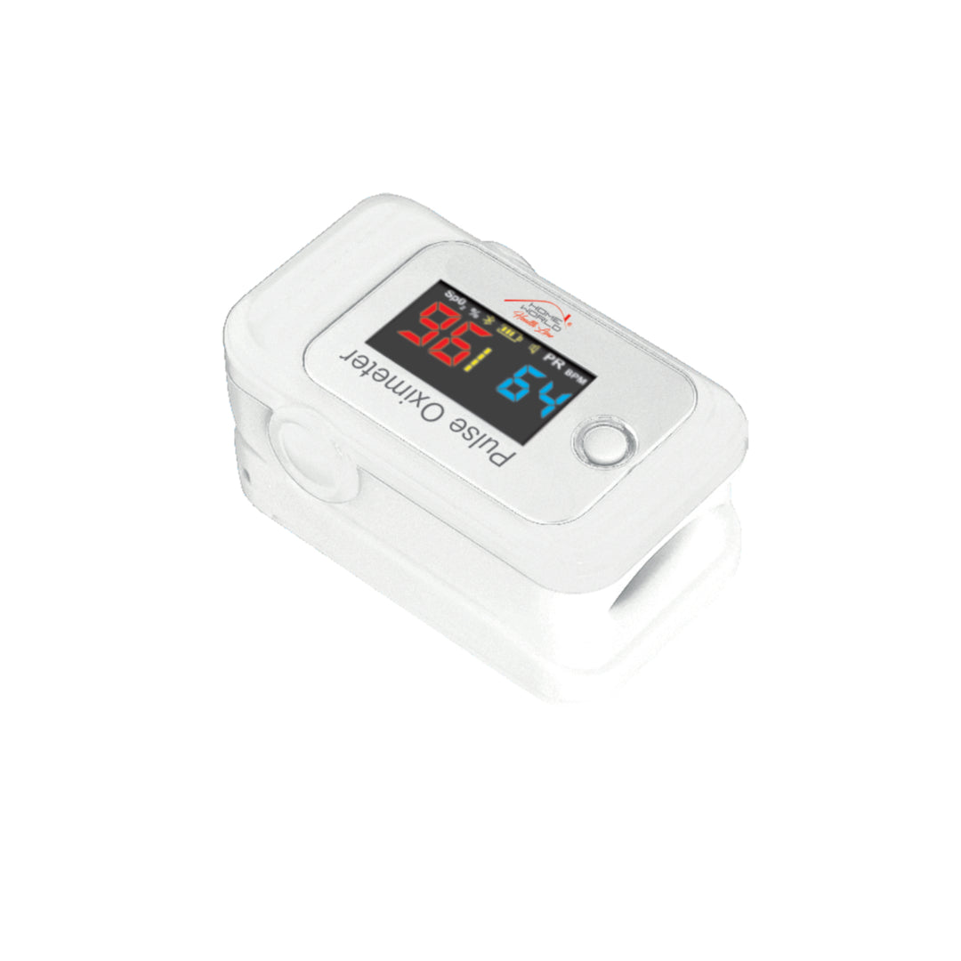 Oxímetro de pulso de dedo moderno HW-HL031, bluetooth, branco