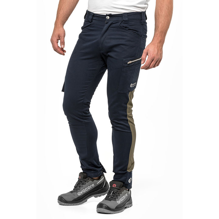 Pantalones de cintura TUBBOS en azul marino/oliva, talla 50