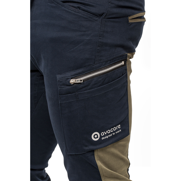 Pantalones de cintura TUBBOS en azul marino/oliva, talla 58