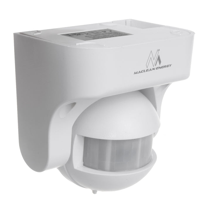 Sensor de movimento infravermelho Maclean MCE358 W Sensor PIR de 180° com sensor infravermelho de crepúsculo IP44 | Uso interno e externo | Alcance até 12 m | Carga de 300/1200 W