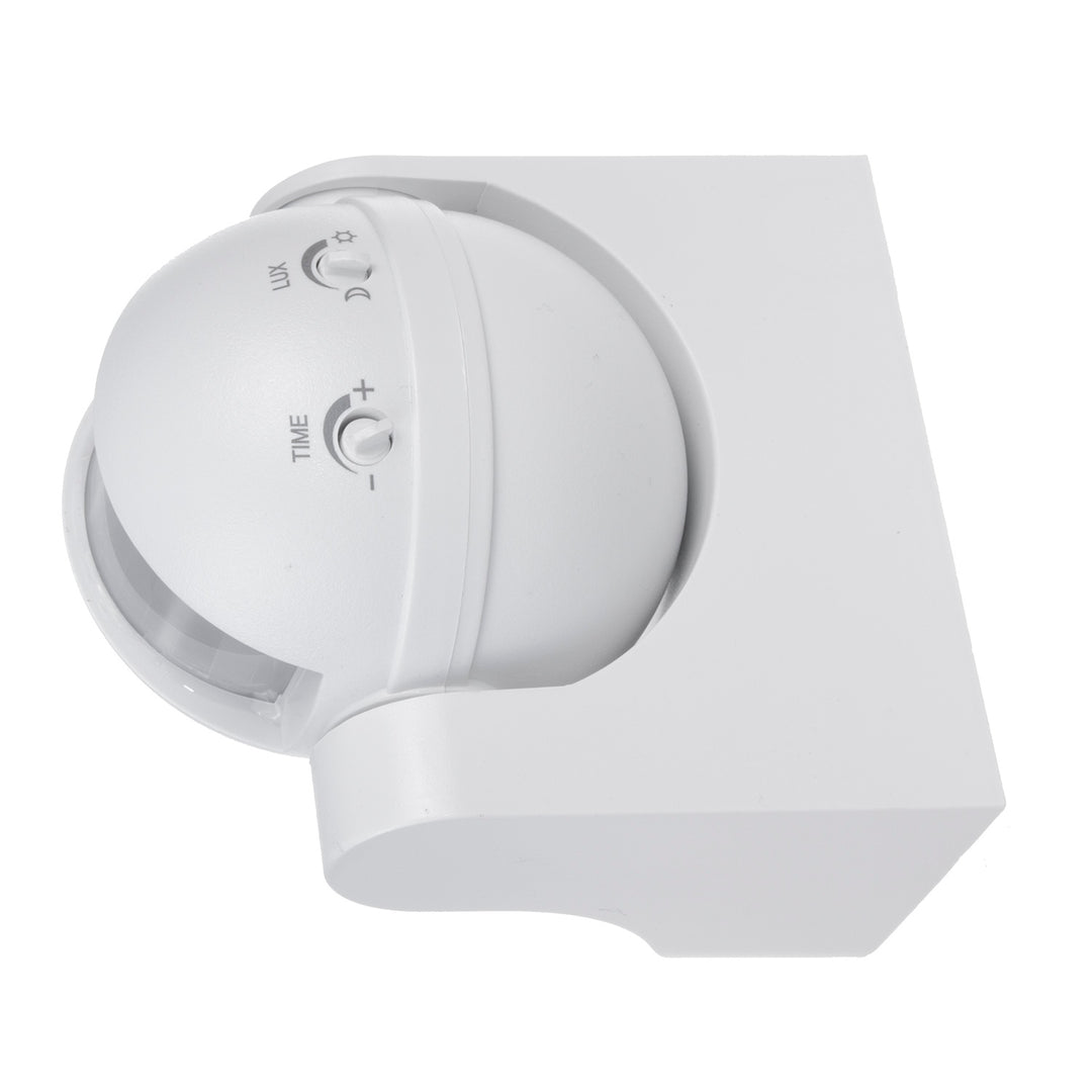 Sensor de movimento infravermelho Maclean MCE358 W Sensor PIR de 180° com sensor infravermelho de crepúsculo IP44 | Uso interno e externo | Alcance até 12 m | Carga de 300/1200 W