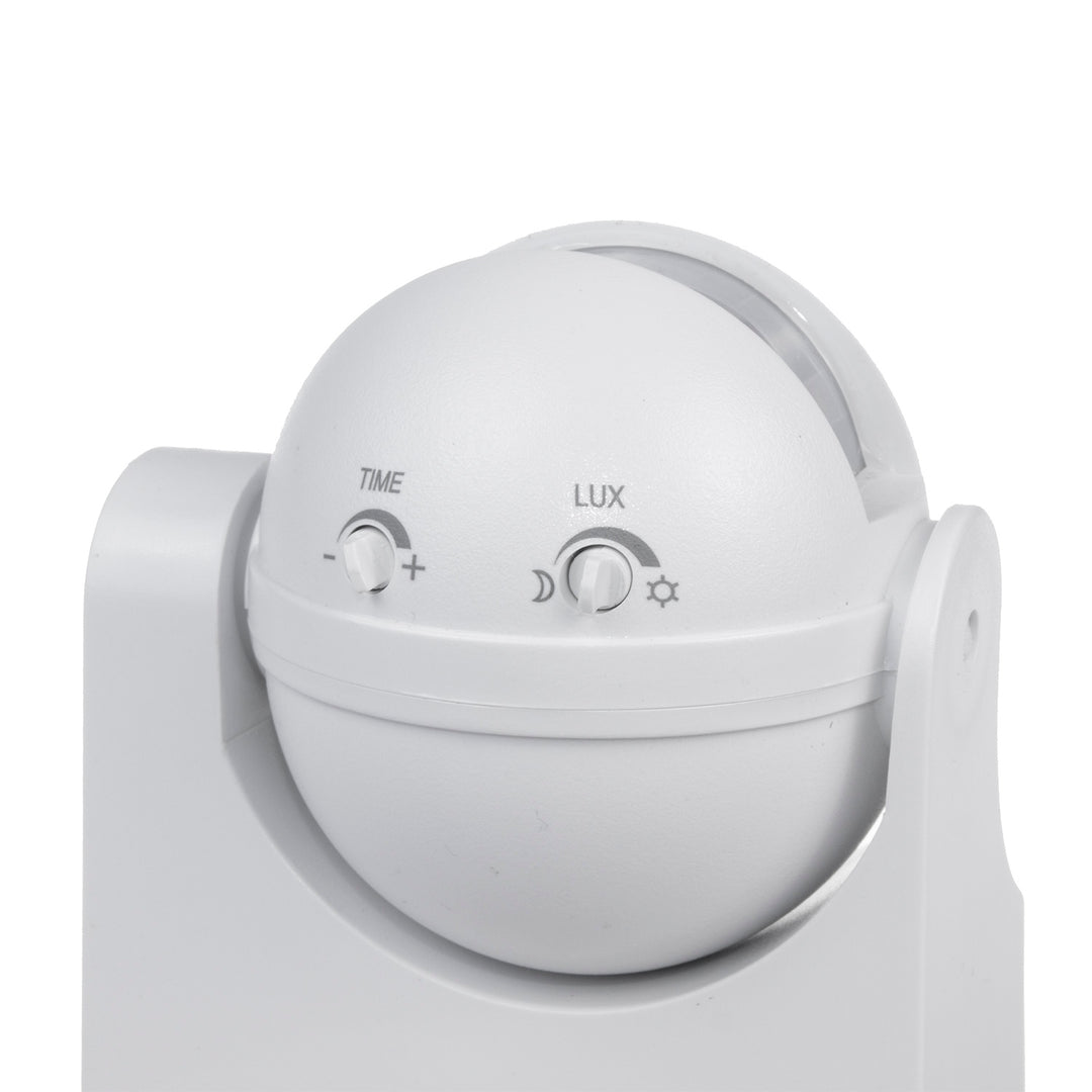 Sensor de movimento infravermelho Maclean MCE358 W Sensor PIR de 180° com sensor infravermelho de crepúsculo IP44 | Uso interno e externo | Alcance até 12 m | Carga de 300/1200 W