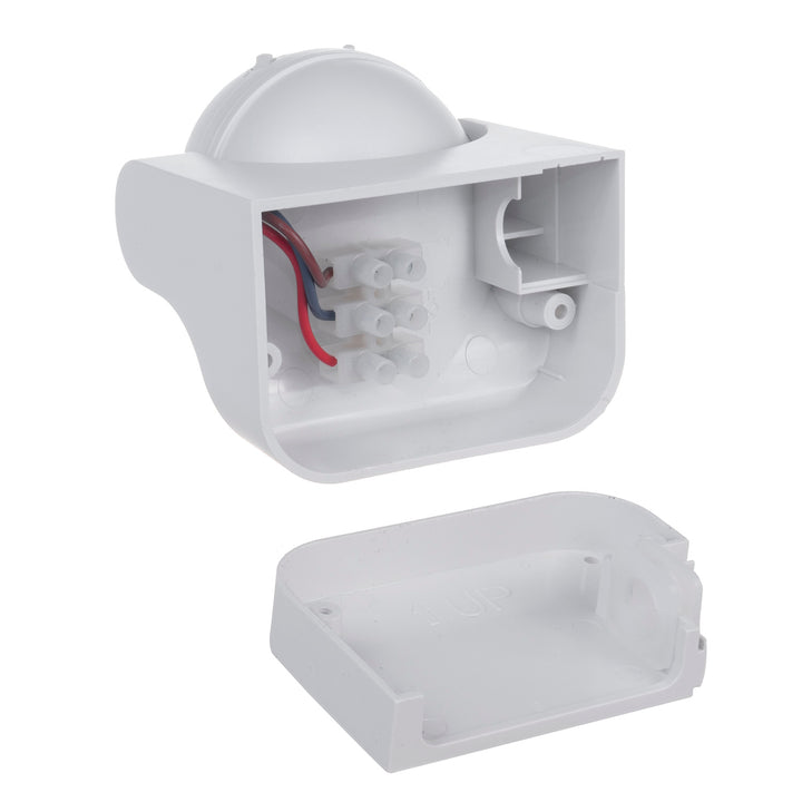 Sensor de movimento infravermelho Maclean MCE358 W Sensor PIR de 180° com sensor infravermelho de crepúsculo IP44 | Uso interno e externo | Alcance até 12 m | Carga de 300/1200 W