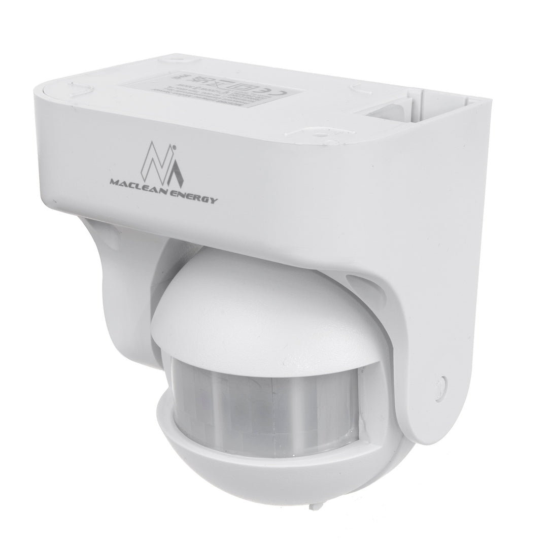 Sensor de movimento infravermelho Maclean MCE358 W Sensor PIR de 180° com sensor infravermelho de crepúsculo IP44 | Uso interno e externo | Alcance até 12 m | Carga de 300/1200 W