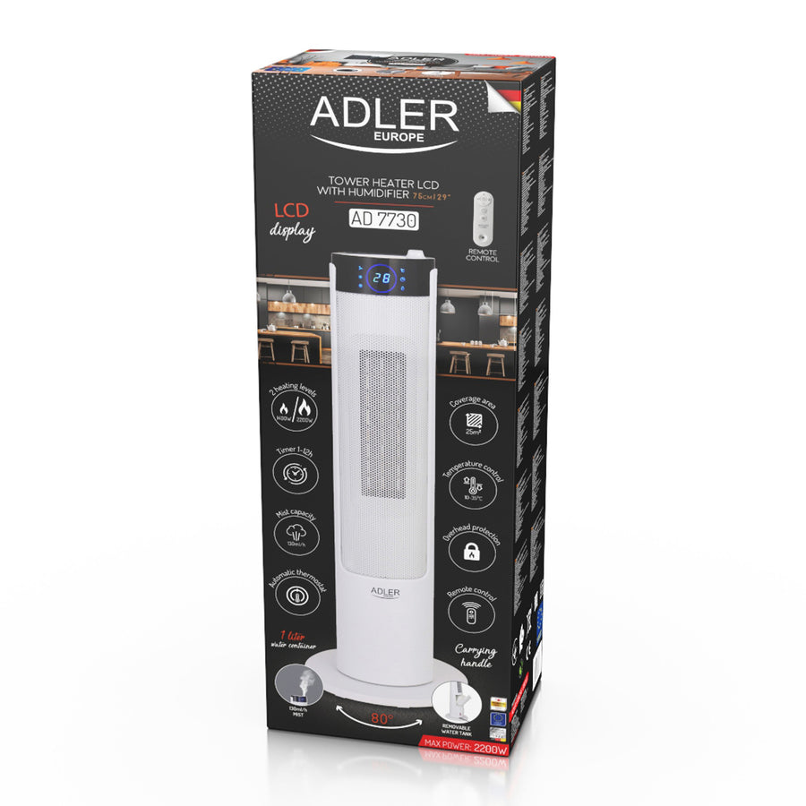 Calentador de columna LCD con humidificador Adler AD 7730