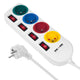 Maclean MCE229 W Alargador Regleta con Enchufes Cable de Prolongación de 4 Tomas + 2xUSB con Interruptores, 250VAC/10A, 2,1A 5V, 1,5m, blanco
