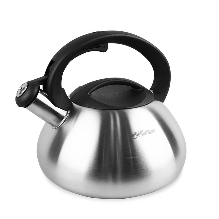 Hervidor con cuerpo de acero inoxidable satinado con silbato