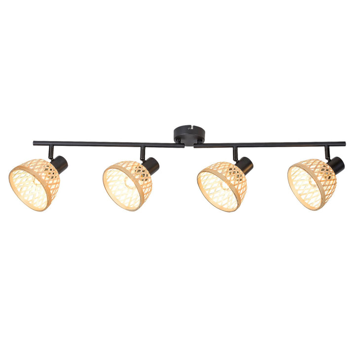 Rattan,ind.spot.E14 4xMAX15W,negro - lámpara de pared