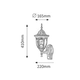 Lámpara de pared para jardín Milano up60Wa.gold IP43 sense