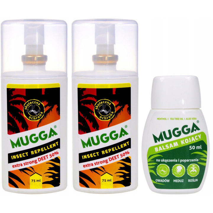 Mugga set 2x Mugga Spray 50% 75ml + Mugga loción calmante 50ml