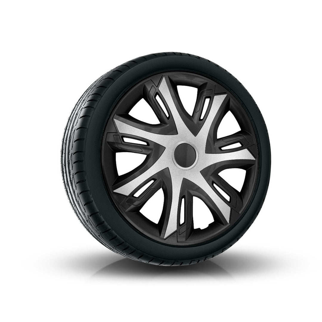 Calotas 14" NRM N-Power bicolor prata/preto 4 unid.