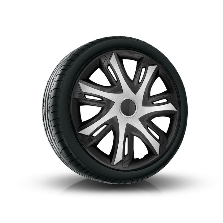 Calotas 14" NRM N-Power bicolor prata/preto 4 unid.