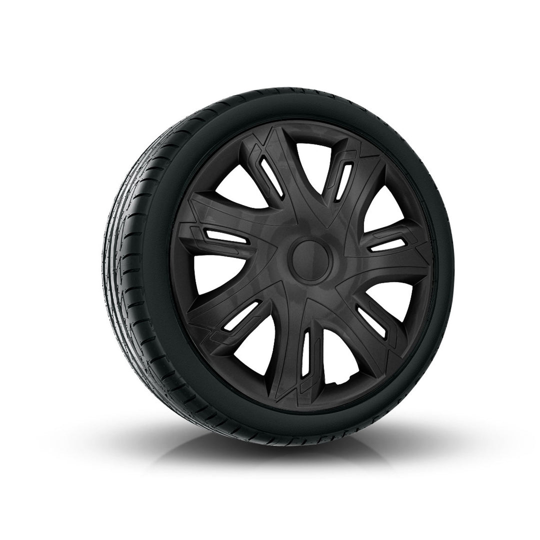 NRM N-Power Universal 14 Inch Wheel Center Caps Matte Black 4 peças