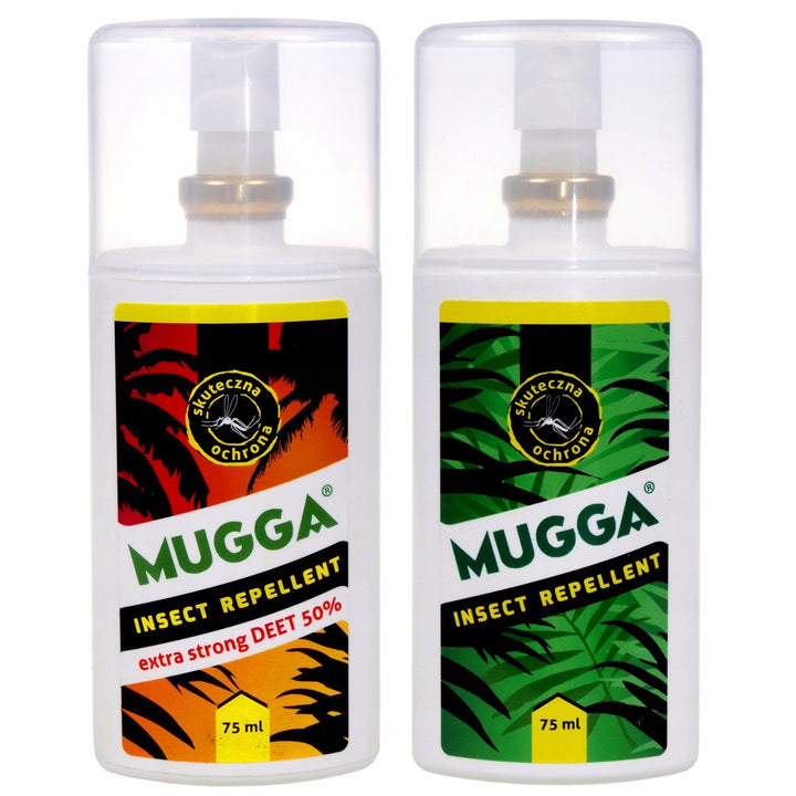Set 2X MUGGA 50% + 9,5% DEET Repelente de mosquitos familiar