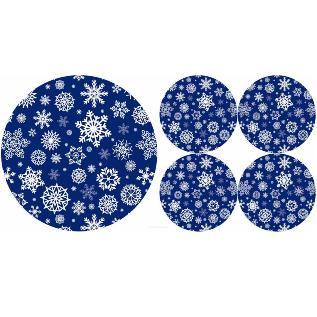 Set de salvamanteles redondos de fieltro 1 + 4 - SNOW