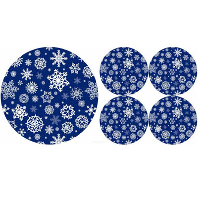 Set de salvamanteles redondos de fieltro 1 + 4 - SNOW