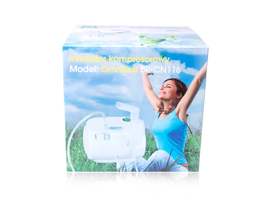 Inhalador compresor Omnibus BR-CN116 blanco + tubo + bolsa