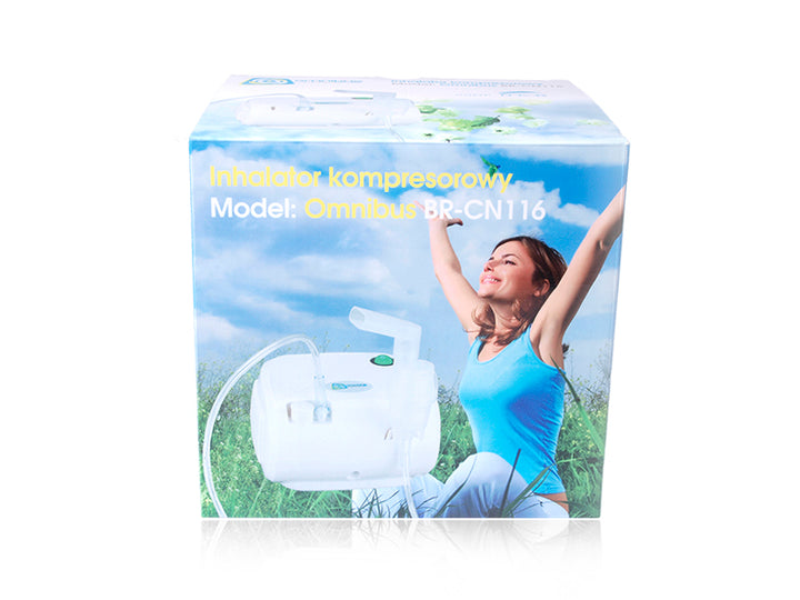 Inhalador compresor Omnibus BR-CN116 blanco + tubo + bolsa