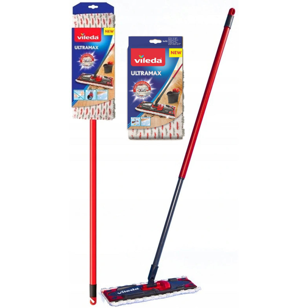 Esfregona Vileda Ultramax com cabo + esfregona extra de reposição