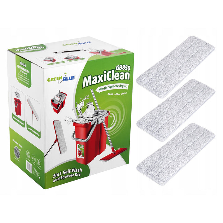 Balde de esfregão plano automático + 3 inserções de microfibra