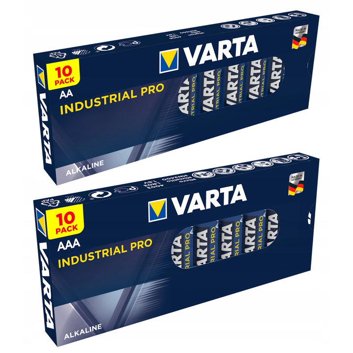 Juego de pilas alcalinas Varta Industrial AA AAA 20 uds.