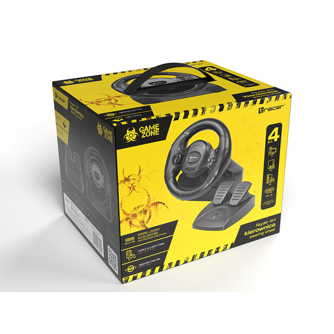 Volante con pedales Tracer Rayder 4en1 + Cable USB - microUSB tipo B 1 m