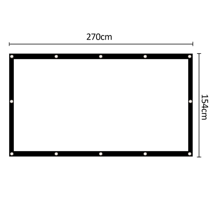 Maclean MC-982 Tela de projeção 120 "Tela dobrável 265x149cm Ângulo de visão 179 ° Ganchos de tensão Quadro 25mm 16:9
