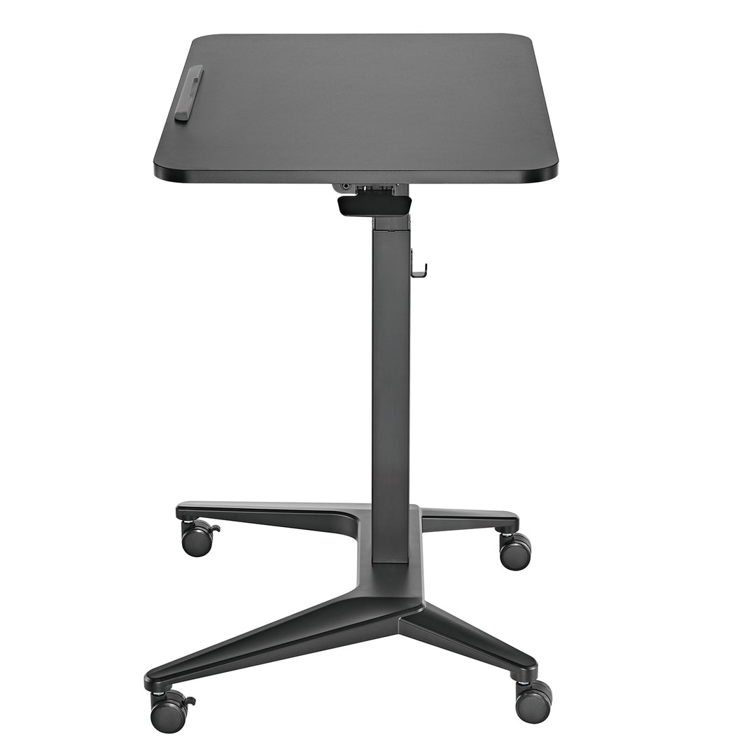 Maclean MC-453B Mesa Escritorio para Portátil, Ajuste Neumático de Altura, 80x52cm, 8kg máx, 109cm h, Color Negro
