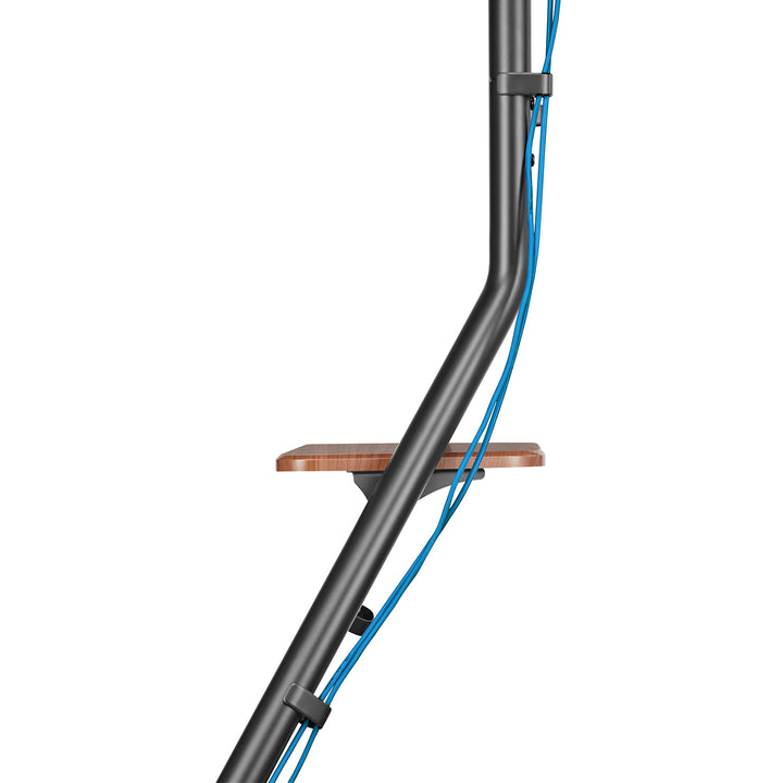 Suporte de TV de canto independente Maclean MC-455, estilo Bauhaus, prateleiras de madeira de dois níveis, máx. 40 kg, 37-75''