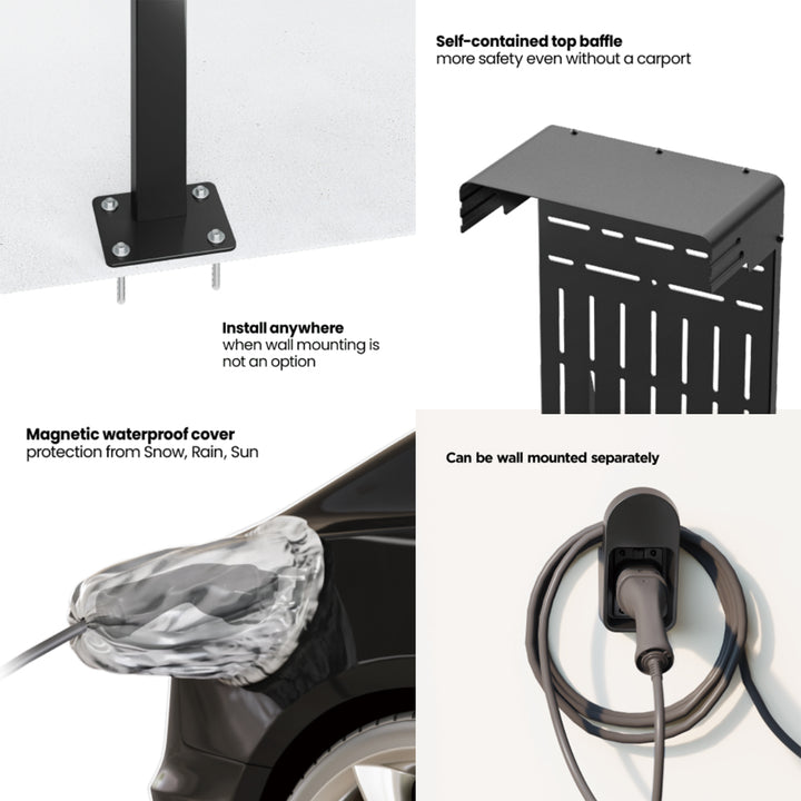 Maclean MCE456 Suporte exterior para carregadores de veículos elétricos e PHEV, aço, máx. 15 kg