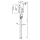 Maclean MCE456 Suporte exterior para carregadores de veículos elétricos e PHEV, aço, máx. 15 kg